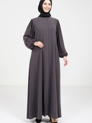 Duman Hare Omzu Büzgülü Kloş Kesim Renk Ferace