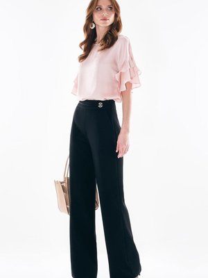 Siyah Geniş Paça Pantolon