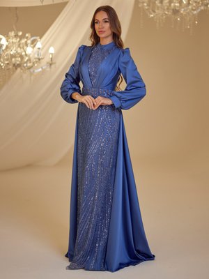 İndigo Karya Abiye Elbise