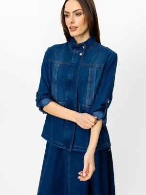 İndigo Fermuarlı Kapak Cepli Mont İndigo Fermuarlı Kapak Cepli Mont