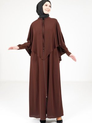 Acı Kahve Fermuarlı Ferace Acı Kahve Fermuarlı Ferace