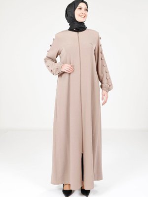 Vizon Kolu Düğme Detaylı Ferace Vizon Kolu Düğme Detaylı Ferace