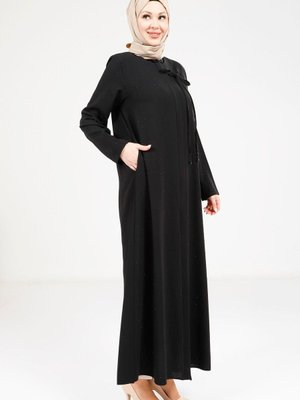 Siyah Serpme Taşlı Ferace Siyah Serpme Taşlı Ferace