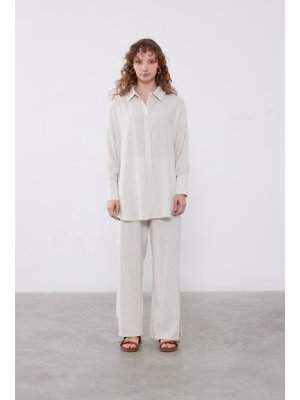 Keten Oversıze Takım Taş Keten Oversıze Takım Taş