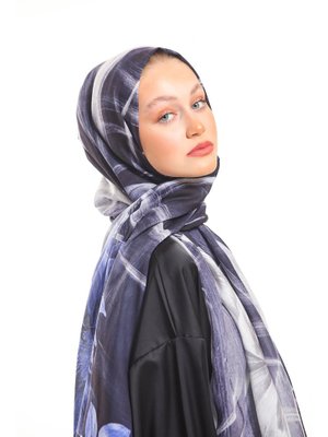 Geometrik Çiçekli Desen Pavia Seri Şal Askısı İle Birlikte 90x200 Cm Lacivert Krem Geometrik Çiçekli Desen Pavia Seri Şal Askısı İle Birlikte 90x200 Cm Lacivert Krem