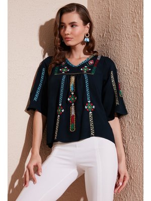 Lacivert Lela Bluz