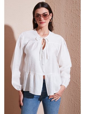 Beyaz Lela Gömlek