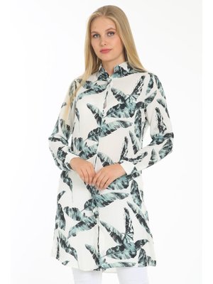 Arıkan Desenli Pamuk Kumaş Tunik Çok Renkli