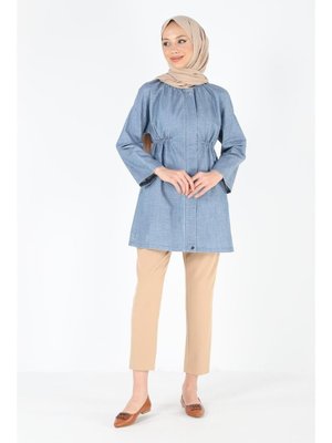 2075_fermuarlı Oversize Kot Ceket 2075_fermuarlı Oversize Kot Ceket
