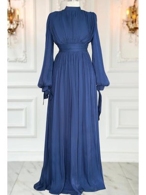 Lacivert Nida Abiye Elbise