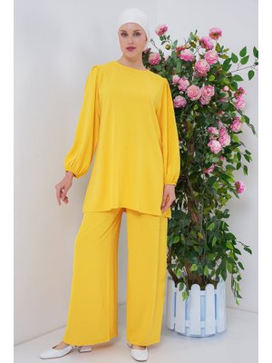 Sarı Ayrobin Tunik Pantolon Alt Üst Takım Sarı Ayrobin Tunik Pantolon Alt Üst Takım
