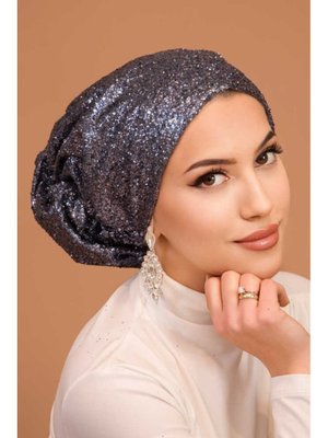 Simli Çağla Abiye Hazır Türban Bone Simli Çağla Abiye Hazır Türban Bone