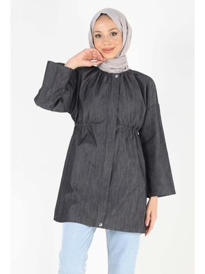 2075_fermuarlı Oversize Kot Ceket 2075_fermuarlı Oversize Kot Ceket