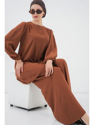 Sütlü Kahve Ayrobin Tunik Pantolon Alt Üst Takım Sütlü Kahve Ayrobin Tunik Pantolon Alt Üst Takım