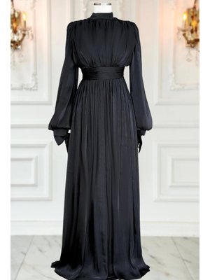 Siyah Nida Abiye Elbise