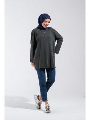 2255_reglan Kollu Minimal Baskılı Basic Oversize Rahat Kalıp Tunik 2255_reglan Kollu Minimal Baskılı Basic Oversize Rahat Kalıp Tunik