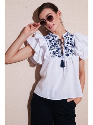 İndigo Lela Bluz Beyaz