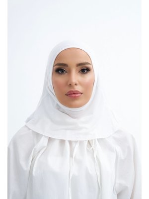 Beyaz Solid Colors Lyocell Seri Geçme Bone Optik