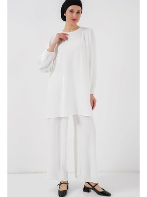 Beyaz Ayrobin Tunik Pantolon Alt Üst Takım Beyaz Ayrobin Tunik Pantolon Alt Üst Takım