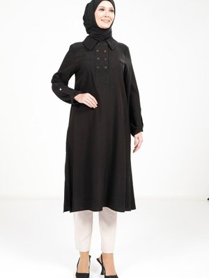 Siyah Kolu Apoletli Tunik Siyah Kolu Apoletli Tunik