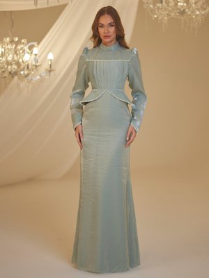 Mint Yeşili Efsun Abiye Elbise