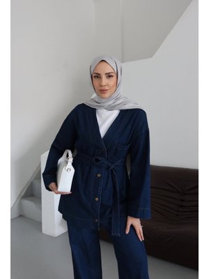 Kemer Detaylı Kot Takım