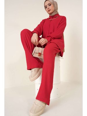 Kırmızı Örme İkili Takım Kırmızı Örme İkili Takım