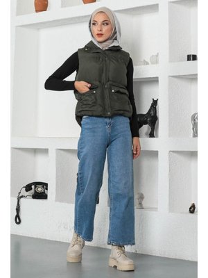 Haki Kapüşonlu Şişme Yelek Haki Kapüşonlu Şişme Yelek