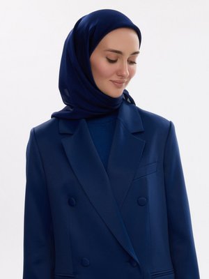 Açık Lacivert İdol Saten Janjan Eşarp Açık Lacivert İdol Saten Janjan Eşarp