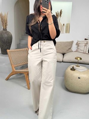 Taş Arka Bel Lastik Boru Paça Pantolon