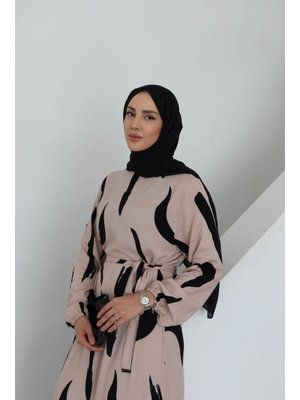 Çizgi Desenli Elbise