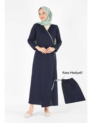 1998_pratik Yandan Bağlamalı Kruvaze Biye Kuşaklı Pamuk Kumaş Namaz Elbisesi 1998_pratik Yandan Bağlamalı Kruvaze Biye Kuşaklı Pamuk Kumaş Namaz Elbisesi