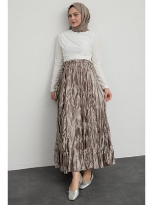 İncili Saten Kraş Vizon Etek İncili Saten Kraş Vizon Etek