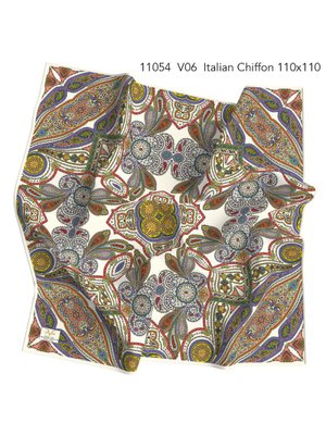Taba Desenli İtalyan Şifon Eşarp Askısı İle Birlikte 110x110 Cm