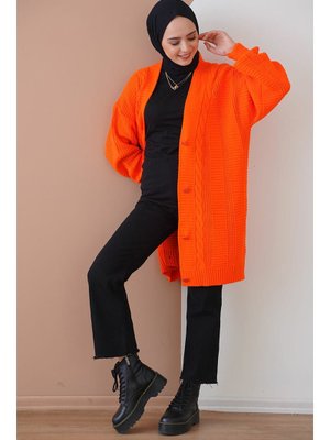 Turuncu Triko Hırka