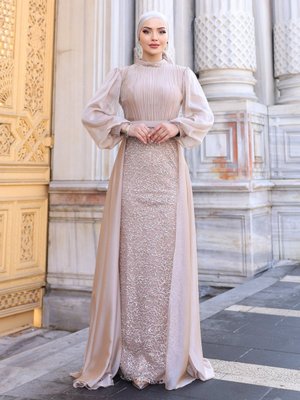 Vizon Lavanta Abiye Elbise