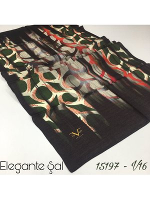 Geometrik Desen Elegante Seri Viscon Şal Askısı İle Birlikte 75x200 Cm Siyah Zümrüt Geometrik Desen Elegante Seri Viscon Şal Askısı İle Birlikte 75x200 Cm Siyah Zümrüt