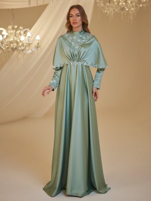 Su Yeşili Gülşah Abiye Elbise