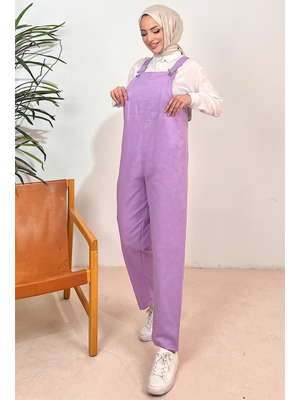 Lila Casel Önü Cepli Tulum