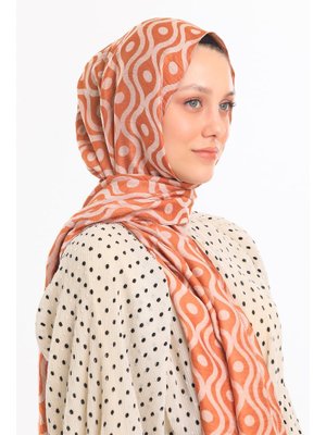 Krem Helezon Desen Jakarlı Modal Seri Şal Askısı İle Birlikte 75x200 Cm Turuncu Krem Helezon Desen Jakarlı Modal Seri Şal Askısı İle Birlikte 75x200 Cm Turuncu