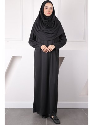 Siyah Tek Parça Namaz Elbisesi Siyah Tek Parça Namaz Elbisesi