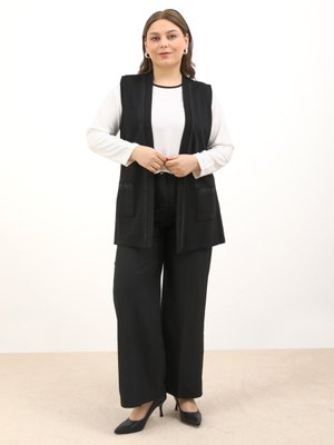 Siyah Kısa Boy Bayan Yelek