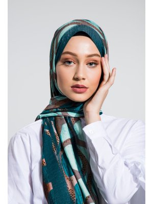Yeşil Geometrik Desen Elegante Seri Viscon Şal Askısı İle Birlikte 75x200 Cm Yeşil Geometrik Desen Elegante Seri Viscon Şal Askısı İle Birlikte 75x200 Cm