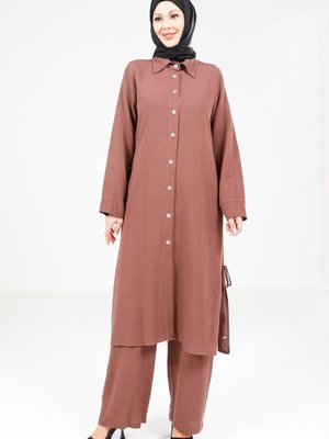 Kahve Keten Renk Alt Üst Takım Kahve Keten Renk Alt Üst Takım