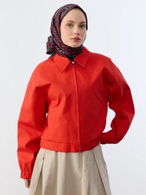 Kırmızı Retro Etnik Desen Pamuk Soft Şal