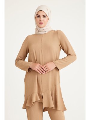 1757_ Fırfırlı Tunik & Pantolon İkili Takım