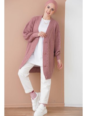 Gül Kurusu Triko Hırka