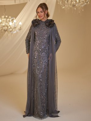 Antrasit Mihrimah Abiye Elbise