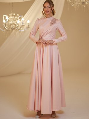 Pudra Gül Abiye Elbise