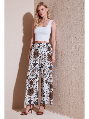Beyaz Kahve Lela Pantolon